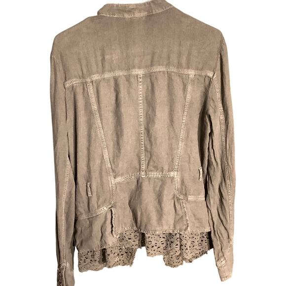 Free People Emilia Military Jacket Women’s Medium — Boho, Victorian, Ruffle Lace - Picture 2 of 7